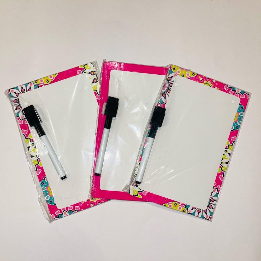 Staples Set of 3 Pink Dry Erase Boards